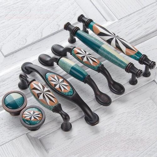 Ceramic Door Handles European Antique Furniture Handles Drawer Pulls Kitchen Cabinet Knobs And Handles