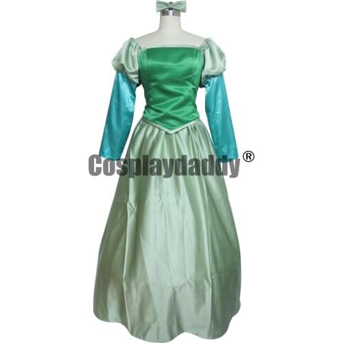 Beauty and the Beast Belle Green Cosplay Costume Halloween Outfit
