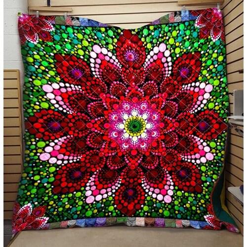 Red Flower Quilt Bohemia High End Lifelike Vintage Kids School Adults Bed Summer Quilt Fashion Dropshipping