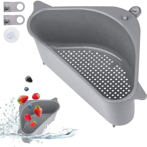 Suction Cup Dishwashing Triangle Sink Kitchen Storage Rack Multifunctional Drain Rack Free Perforation Kitchen Triangle Rack
