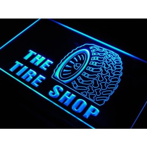 S121 Tire Shop Car Auto Repair Beer LED Neon Light Light Signs On/Off Switch 20+ Colors 5 Sizes