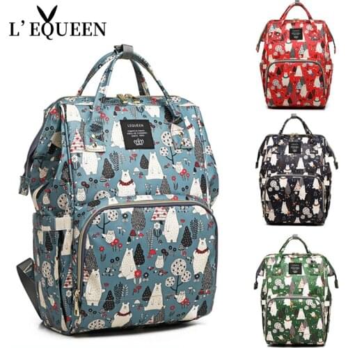 LEQUEEN Nappy Backpack Bag Mummy Large Capacity Bag Mom Baby Multi-function Waterproof Outdoor Travel Diaper Bags For Baby Care