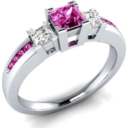 Fashion Silver Plated Zircon Crystal Rings for Women Engagement Wedding Fine Jewelry Classic Design Romantic Ring Dropshipping