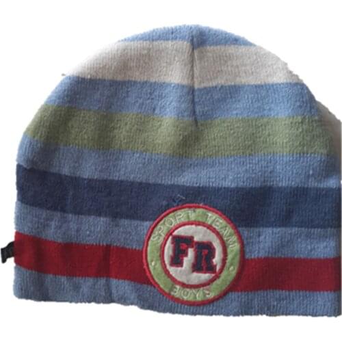 Cartoon Computer embroidery thick wool Wind Hats sports team Knitting Caps Winter Soft Warm Ear protection Fleece Lining Beanies