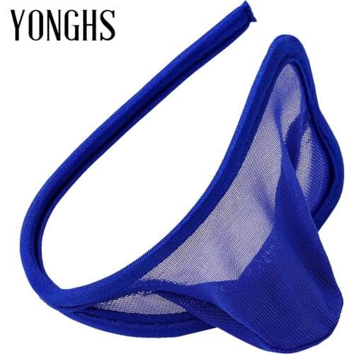 Mens Erotic Lingerie Underwear See Through Sheer Mesh Lingerie Sex Costume Bulge Pouch C-String Sexy Thong Briefs Gay Underwear