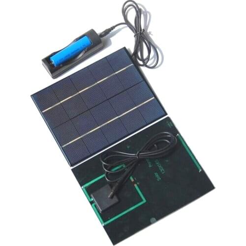NEW 3.5W 5V Solar Panel With DC 3.5MM Base For 18650 Battery Charging Epoxy Solar Cell 5PCS/Lot Easy DIY 165*130MM Free Shipping