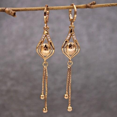 New Luxury Drop dangle Earrings Women 's earrings Trendy Fashion Gold Earrings for womens white Zircon Jewerly gift
