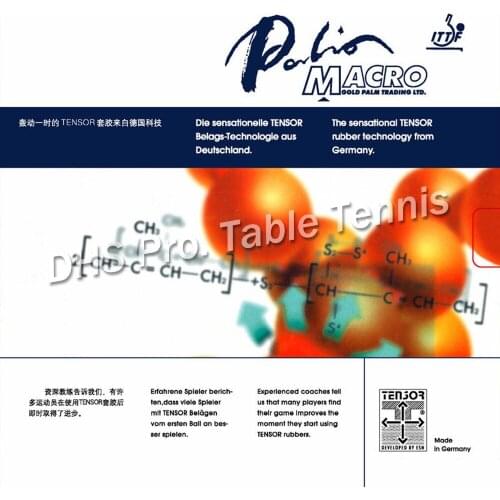 Palio MACRO Tensor pips-in table tennis / pingpong rubber with sponge
