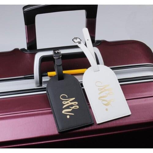Couple Luggage Tag Labels Faux Leather Travel Suitcase Pendant Handbag Portable Travel Accessories Name ID Address Holder