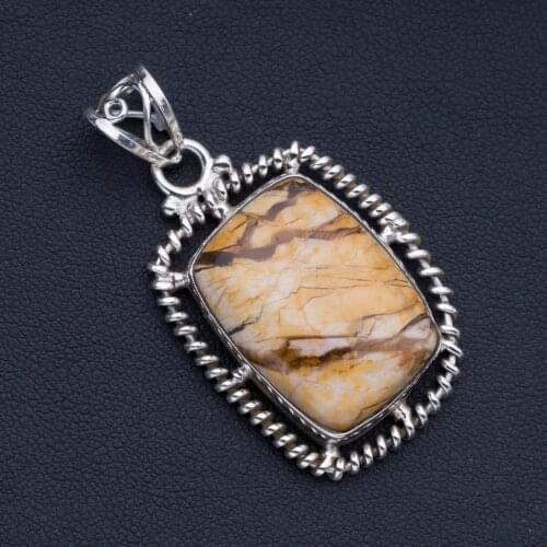 Natural Brecciated Mookaite Punk Style 925 Sterling Silver Pendant 2" P0971