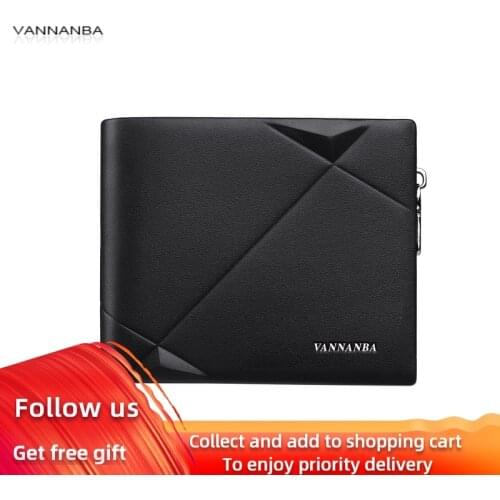 RFID Mens Wallet Genuine Leather Bifold Purse Casual Design Luxury Wallet Brand Short Slim Fashion Card Holder Coin Pocket