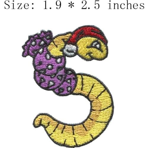 S letter 1.9"wide DIY new fonts embroidery patch for scarf patch/Santa Claus/snake patch