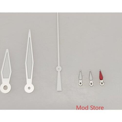 Silver Red Copper Watch Hands For 6 Hands Pilots Chronograph Watch Set For Miyota Cal.0S00 Movment Luminous