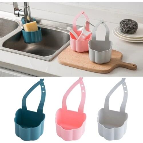 Kitchen Silicone Sponges Holder Drain Rack Adjustable Hanging Sink Shelf Cleaning Cloth Soap Storage Basket Bath Storage Tools