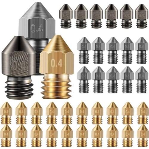 Mk8 Nozzles 3D Printer Extruder Nozzles,Brass Nozzle High Temperature Pointed Wear Resistant Nozzle,for Makerbot,Ender 3