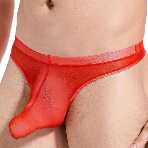 Men G-string Thong Underwear Male Sexy Elephant Nose Big Pouch Briefs Gay Panties Man Solid Tanga Underpants