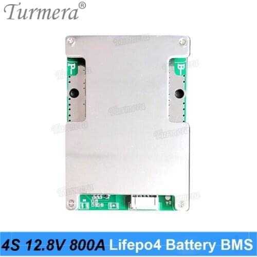 Turmera 4S 800A 50A 12.8V 14.4V 32700 Lifepo4 Battery BMS Balance to Solar Panel or Electric Boat Uninterrupted Power Supply 12V