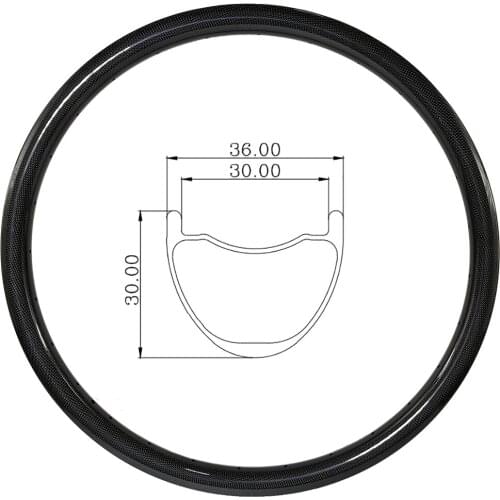 29er MTB AM 36mm carbon rim 30mm deep tubeless clincher Hookless UD 3k 12k matte glossy 24H 28H 32H mountain bicycle wheel parts