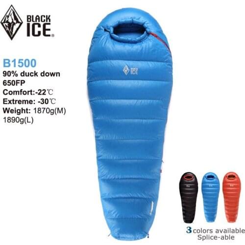 Blackice Upgrade B1500 Thickening ultra-light Winter Outdoor Mummy Waterproof Down Sleeping Bag with Carrying Bag