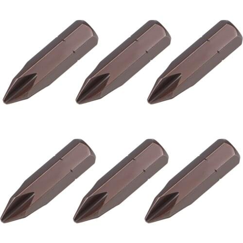 Uxcell 6pcs Phillips Bits 5/16-inch 8mm Hex Shank 32mm Length Cross PH2 Magnetic Screw Driver S2 Screwdriver Bit