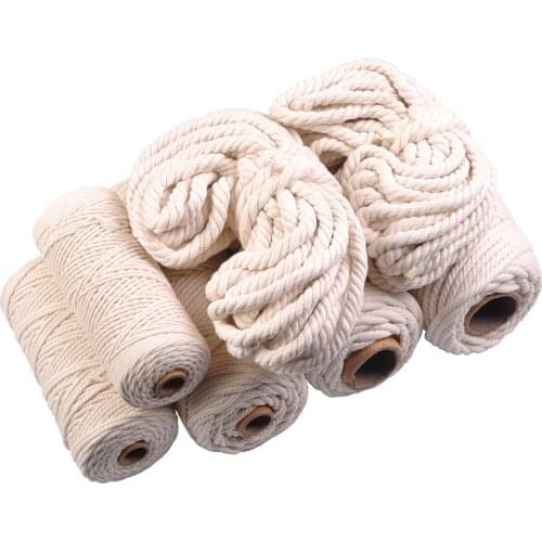Macrame Rope String Cotton Cord Thread Handmade Natural Beige Rope DIY Home Wedding Accessories Gift 2mm 3mm 4mm 5mm