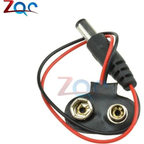 5Pcs T-Type 9V Battery Clip Battery Holder With 15cm Cable Wire Lead Snap-on Terminal Connector Socket Diy Kits for Arduino
