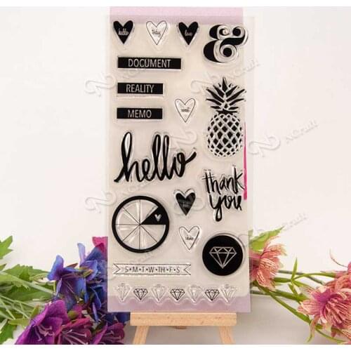 Hello Thank You Clear Stamps for DIY Scrapbooking Craft Making Decoration Transparent Stempels New Silicone Seal