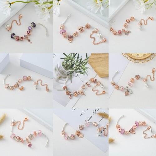 Two Tone Rose Gold Charm Womens Bracelet Diy Copper +925 Plated Silver Snake Bone Chain Basic Chain Women Brand Bracelets