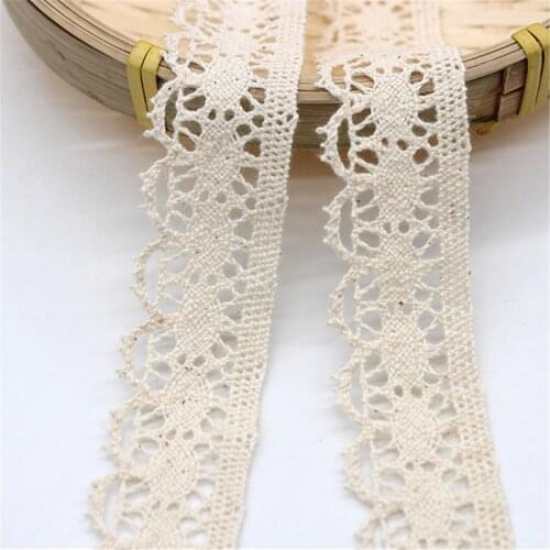 1 Yard Vintage Cream 100% Cotton Crochet Floral Lace Trim Craft DIY 2.5cm Width