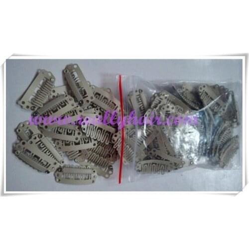 100pcs blonde 2.8cm hair snap wigs clips for machine wefted/weaving extensions medium professional salon accessories