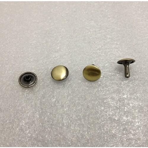 10 x 10 mm Double Cap Rivets ,Purse Rivet silver