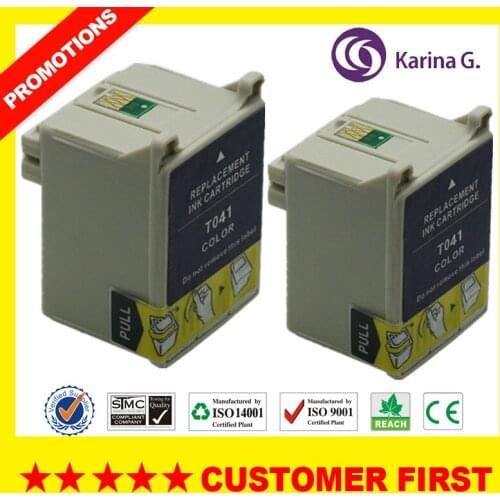 2 PK Compatible color Ink Cartridges for T041 E-041 For Epson Stylus C62 CX3200 with chip