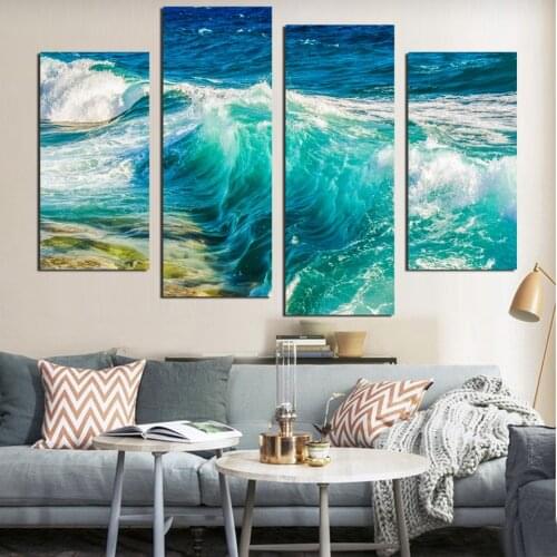 4 panel canvas art sea view sea view painting wall art home decoration accessories FA547