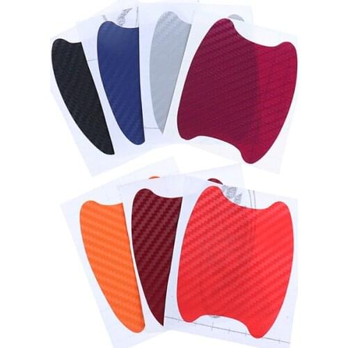 4Pcs/Set Car Door Sticker Carbon Fiber Scratches ResistantHandle Protection Film