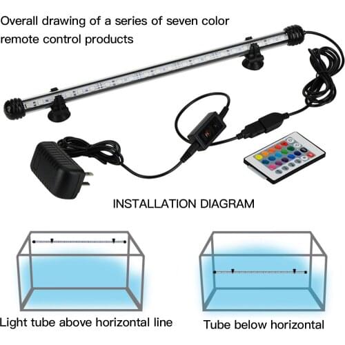 Aquarium Dimmable RGB Light Waterproof Underwear Bar Lamp Remote Control Aquarium Atmosphere Light