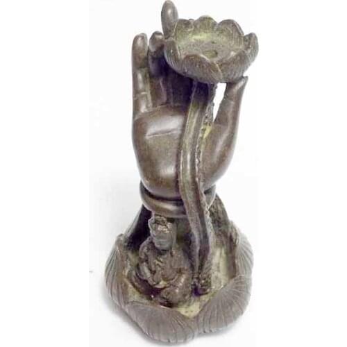 Buddha hand lotus red copper backflow incense burner tea pet office home decoration incense smoke