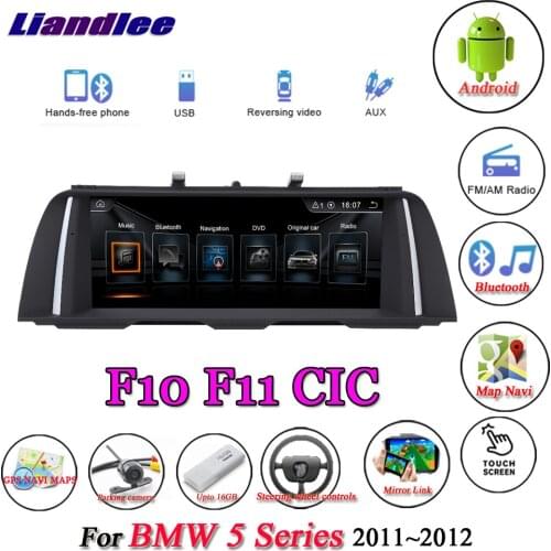 For BMW 5 Series F10/F11 2011 2012 Original CIC System Car Android 10.0 Player Multimedia Carplay Androidauto GPS Navigation