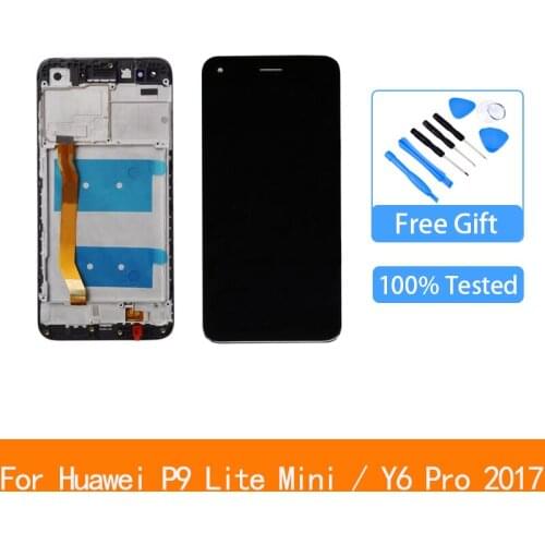 For Huawei P9 Lite Mini LCD Display Touch Screen Digitizer With Frame SLA-L02/SLA-L22/SLA-L03/Y6 Pro Assembly Replacement Parts