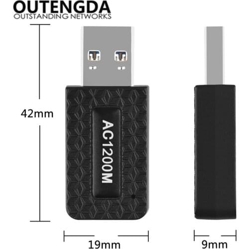 Dual Band 1200Mbps USB 3.0 WiFi Adapter AC1200 Wireless USB Wifi Lan Dongle 2.4G/5Ghz Wi-fi Receiver Antenna Network Card