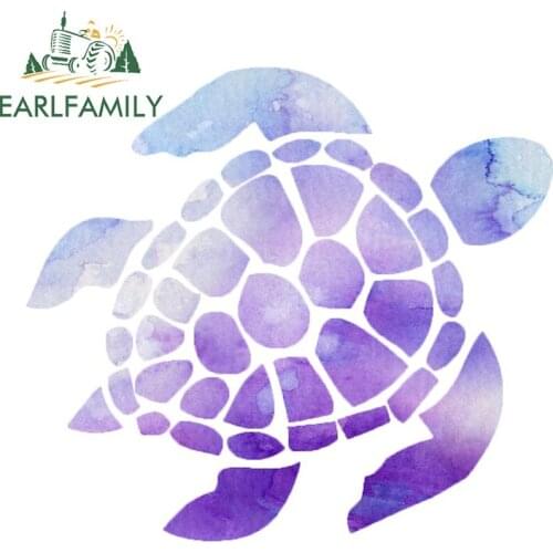 EARLFAMILY 13cm x 11.9cm for Purple Turtle DIY Motorcycle Car Stickers Fashion Occlusion Scratch Anime Window Trunk Decal