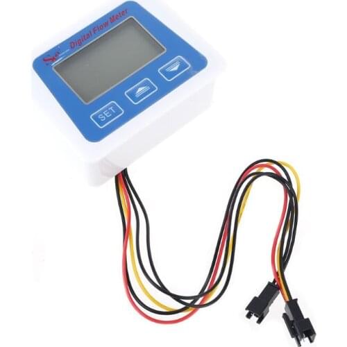 G1/2" Flow Water Sensor Meter+Digital LCD Display Quantitative Control 1-30L/min