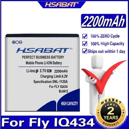HSABAT 2200mAh BL6412 High Quality Mobile Phone Batteries for Fly IQ434