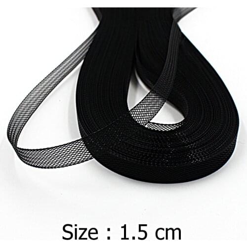 [IuBuFiGo] Free Shipping 0.6" 1.5cm Flat Hard Stiff Plain Crins Horsehair Crinolines Rigid Braid