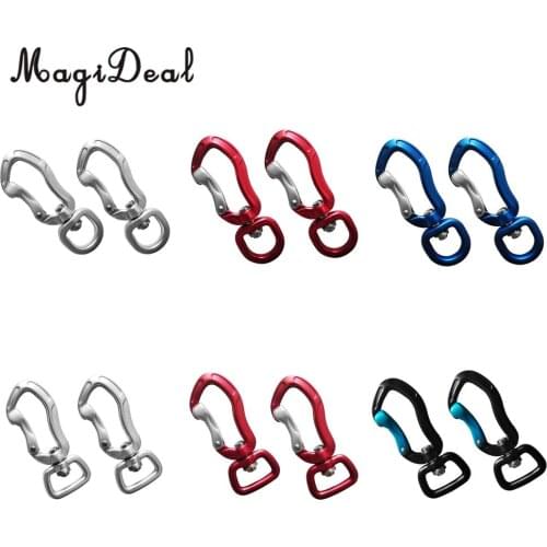 Outdoor 1 Pair Rock Tree Climbing Swivel Carabiner Hanging Connect Hook Camping 71/76mm round eye for Camping Caving Climbing