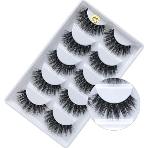 Hot Selling 3D Mink Eyelashes F810 Thick Handmade Full Strip Lashes Natural Long Soft Eyelash Makeup Extension