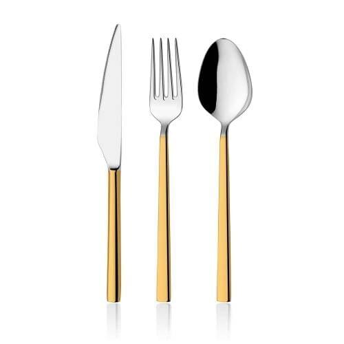 Gold Eating Utensils Set Cutlery Set For 6 Person 36-Piece Stainless Steel