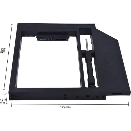 TISHRIC Plastic SATA 3.0 2.5" HDD Caddy Hard Disk Adapter Box Enclosure 12.7mm Optical Bay Caddy SSD case For Laptop DVD/CD-ROM