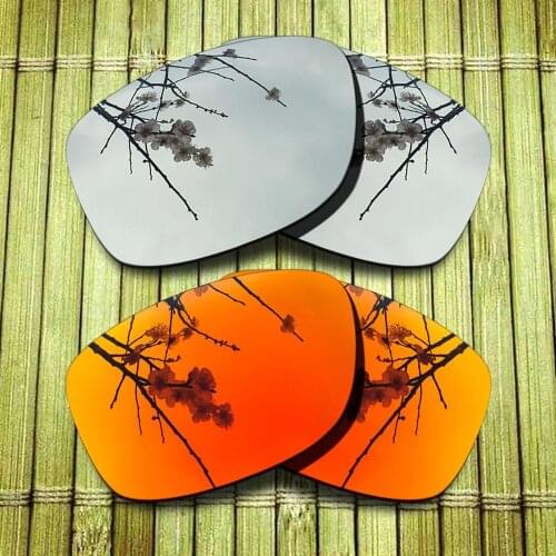 Polarized Replacement Lense For-Oakley Jupiter Squared Sunglasses Frame True Color Mirrored Coating - Chrome&Red Combine Options