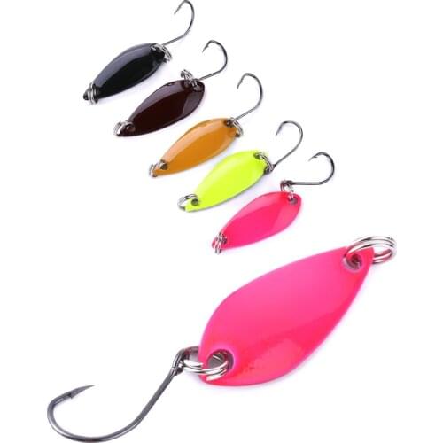 5pcs a lot 2.6g 30mm Trout Spoon Lure 1pcs Metal Bait Fishing Lure Copper Material Freshwater Fishing Tackle Isca Artificial
