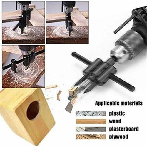Adjustable Aircraft Type Hole Cutter Woodworking Hole Opener Plaster Downlight Reamer Bit Tool